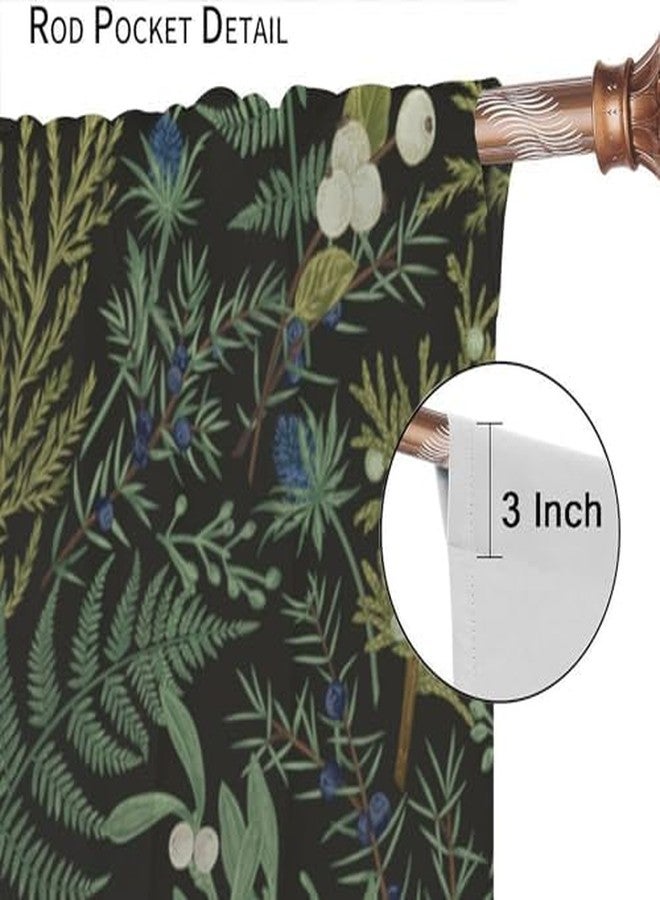 KANEPE Vintage Botanical Curtain, Rustic Farmhouse Plant Green Nature Theme Window Treatments, Retro Rod Pocket Thermal Insulation Drapes for Bedroom Living Room, 42" W X 45" L - Image 4